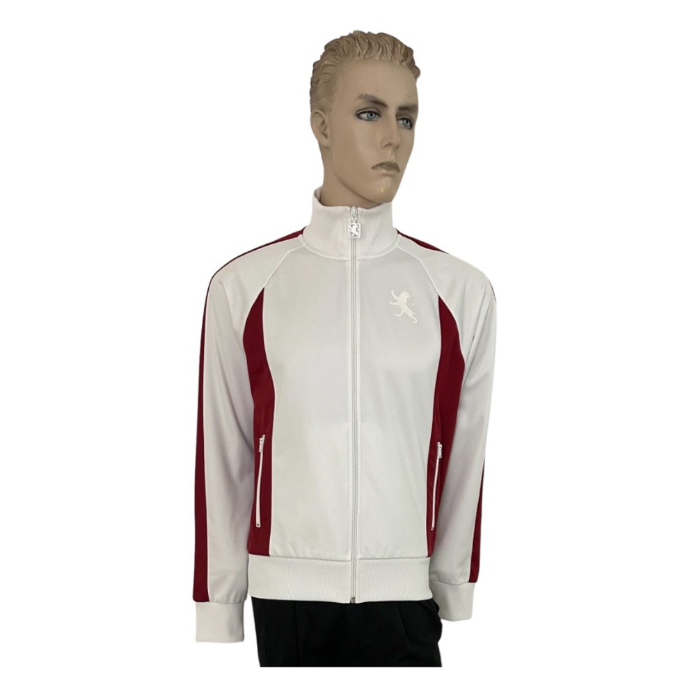 Express Men's Winter Jacket { Medium : 16 ½ / 16 ⅝ / 35 / 35 ¼ } Red & White